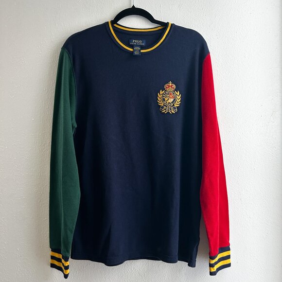 Polo Ralph Lauren Other - VINTAGE 90s POLO Ralph Lauren Thermal Colorblock Spell Out Long Sleeve Shirt